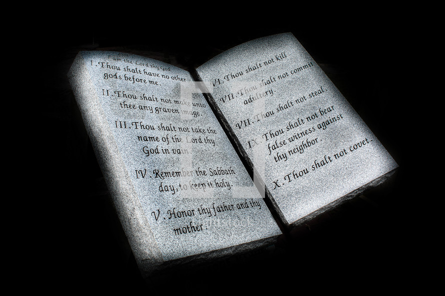 Ten Commandments tablets.