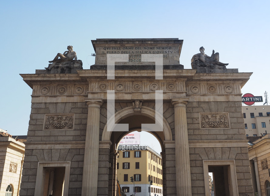 MILAN, ITALY - CIRCA APRIL 2018: The Porta Garibaldi city gates