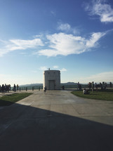 mausoleum, people, outdoors, clouds