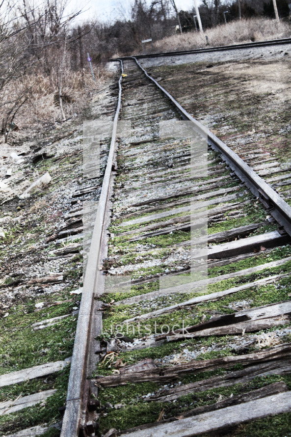 Old railroad tracks. 