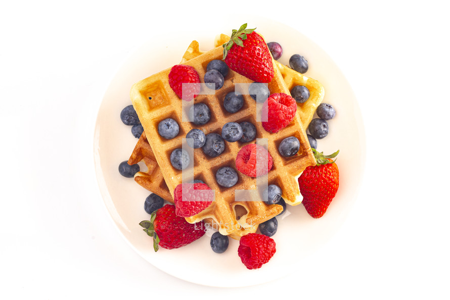 berries and waffles 