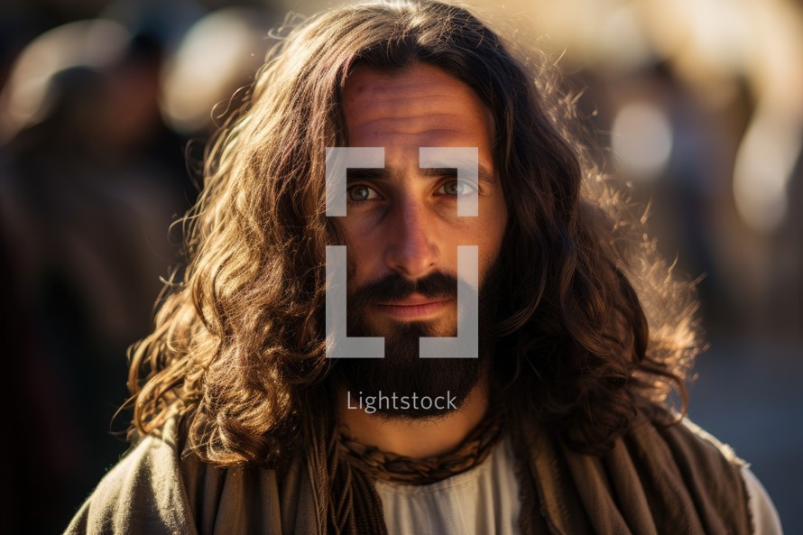 Realistic and "historical" Jesus Christ in the streets
