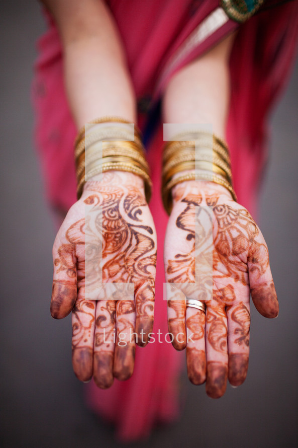 Henna tattoos on hands 
