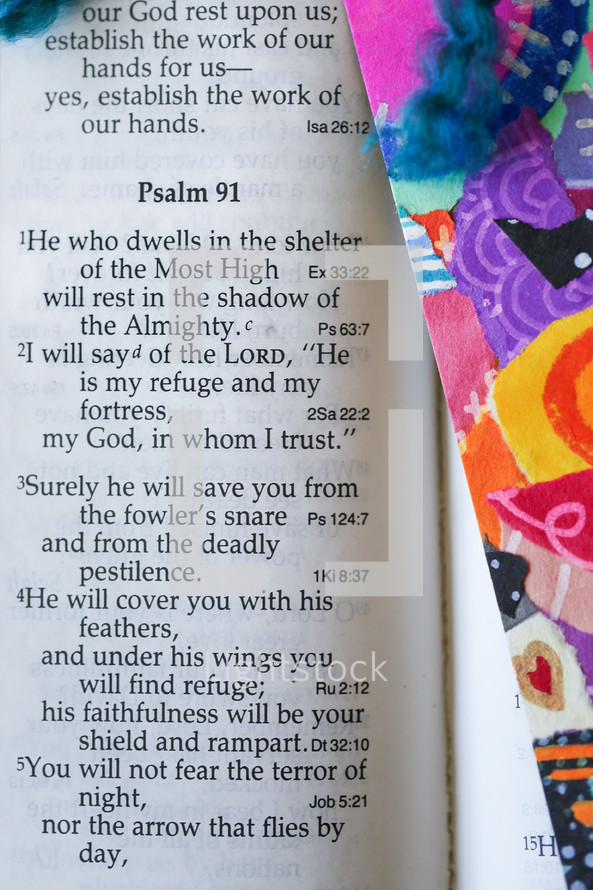 Psalm 91 with bookmark 
