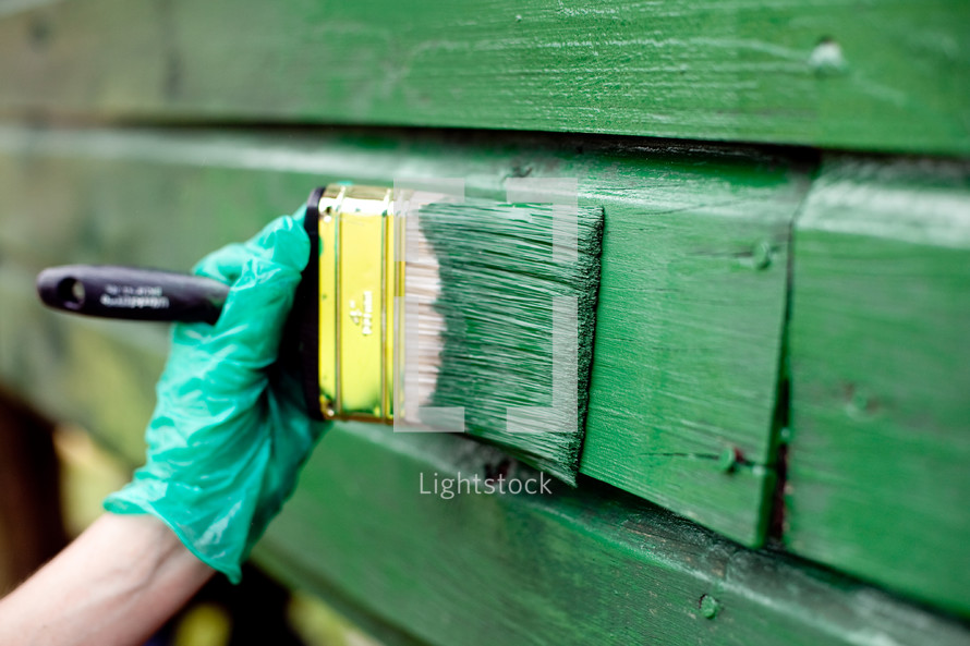 painting a wall green 