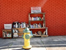 Community Library on a street corner 