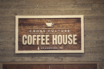 Church coffee ship sign.