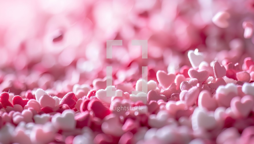 Close up of Pink and White Heart Shaped Candies