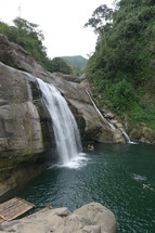 swimming hole and waterfall 