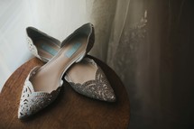 wedding gown and shoes 