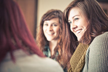 smiling women at a Bible study