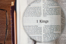 magnifying glass over 1 Kings 