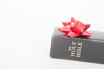 Holy Bible and Christmas bow 