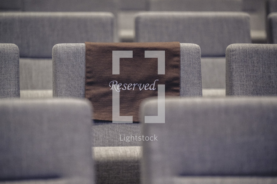 Reserved seating at a church.