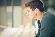 side profile of a young teenage kid