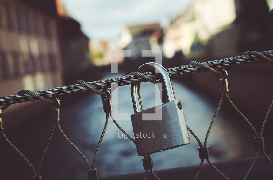 lock on a fence 