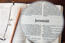 magnifying glass over Jeremiah 
