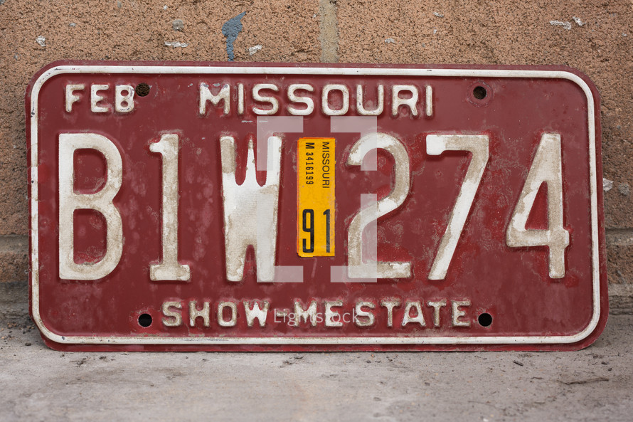 old license plate 