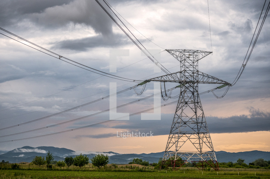 powerlines and scenic view 