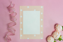 stationary on pink background 