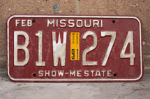old license plate 