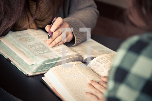 Women Reading From The Bible At A Bible Study — Photo — Lightstock