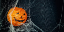 jack-o-lantern and spider web