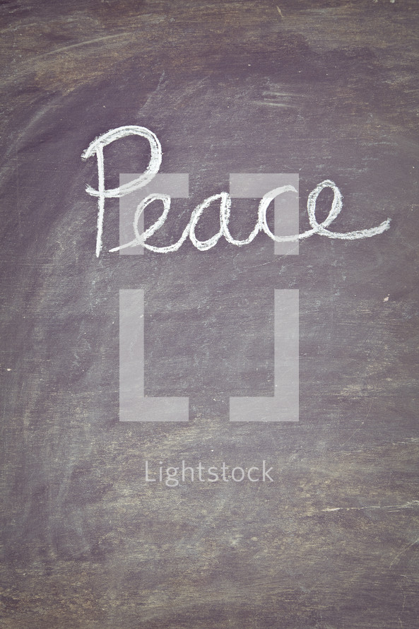 peace written on a chalkboard