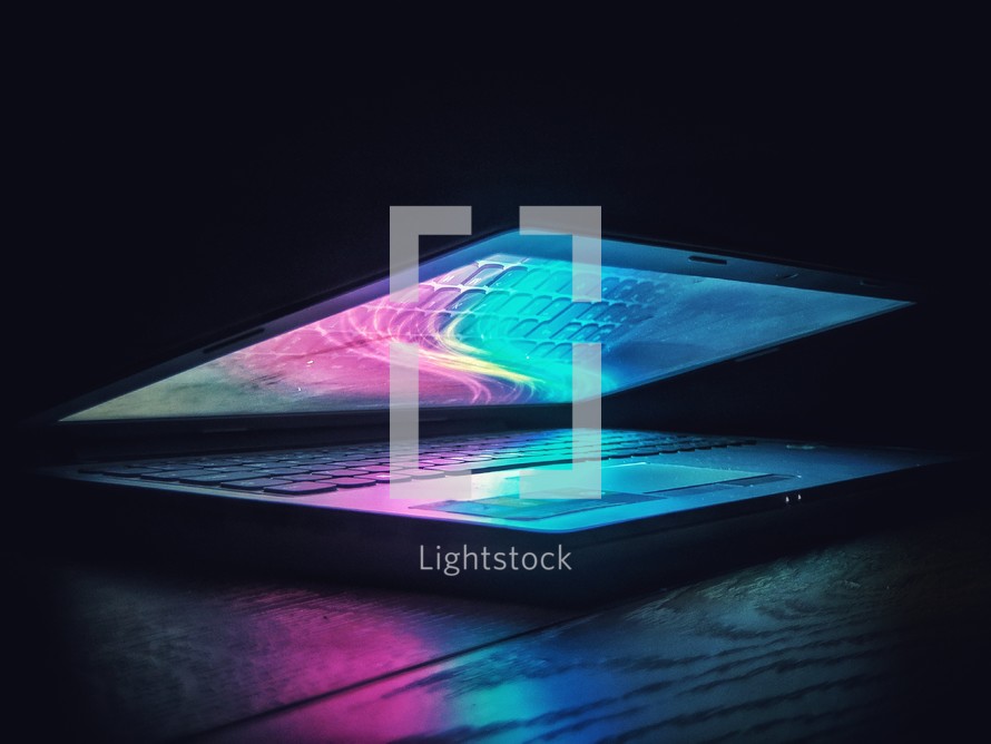 glowing laptop computer 