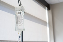 An intravenous bag in a hospital.