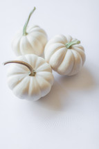 white pumpkins on a white background