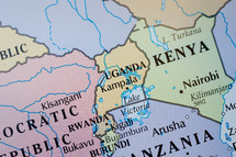 map of Uganda and Kenya 