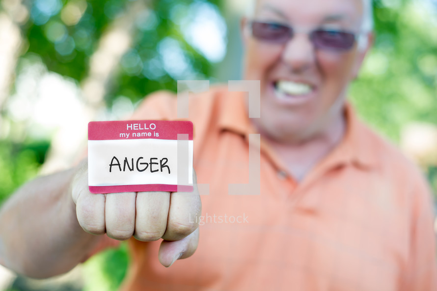 anger name tag 