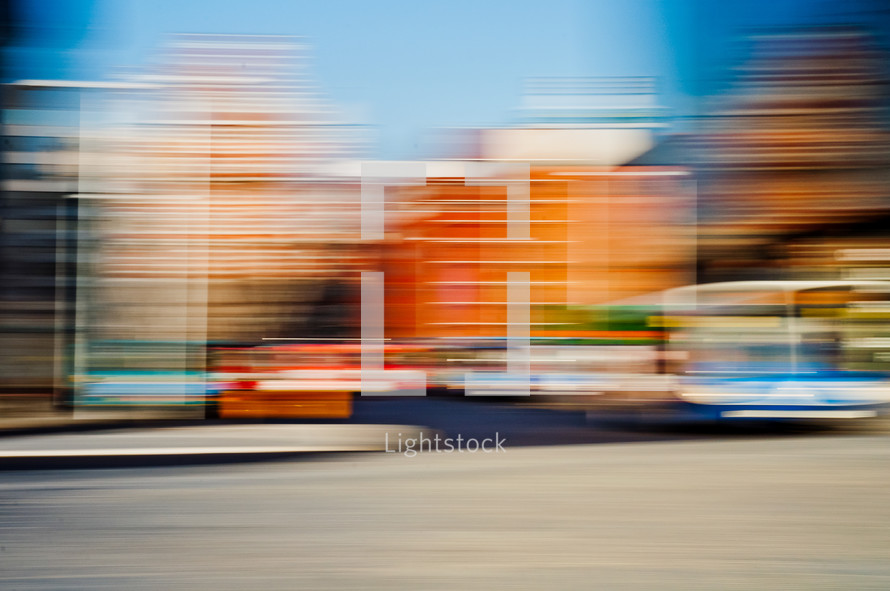 blurry image of buildings in Liverpool 