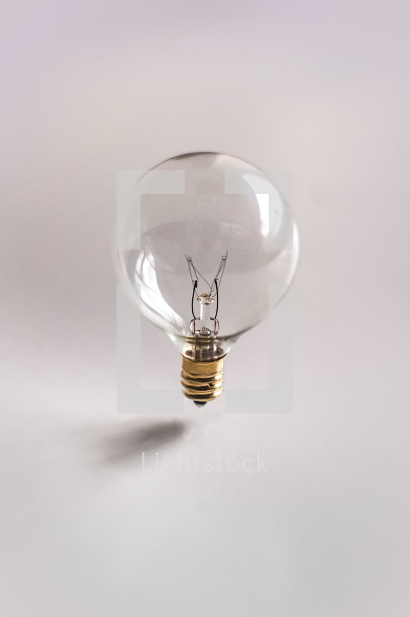 a clear lightbulb 