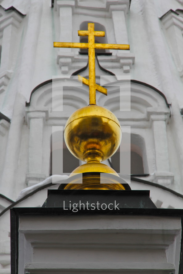 Russian orthodox church gold cross