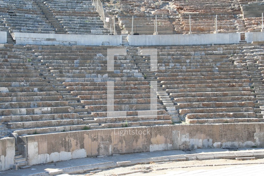 Biblical Ephesus Stadium. This is the large stadium in Ephesus where people rioted in anger to the message of St. Paul (see Acts 19:23-41). This Roman arena was home to gladiator fights and other Roman entertainment. 