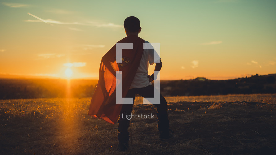 Boy facing the sun wearing a superman cape.
Imagination | Dreaming | Destiny | Vision| Heroes | Justice | Kids Ministry | Movies | Heroes | Bravery | Brave | Courage | Courageous | Strong | Strength | Stand | Determination | Persevere | Sermon Series |
