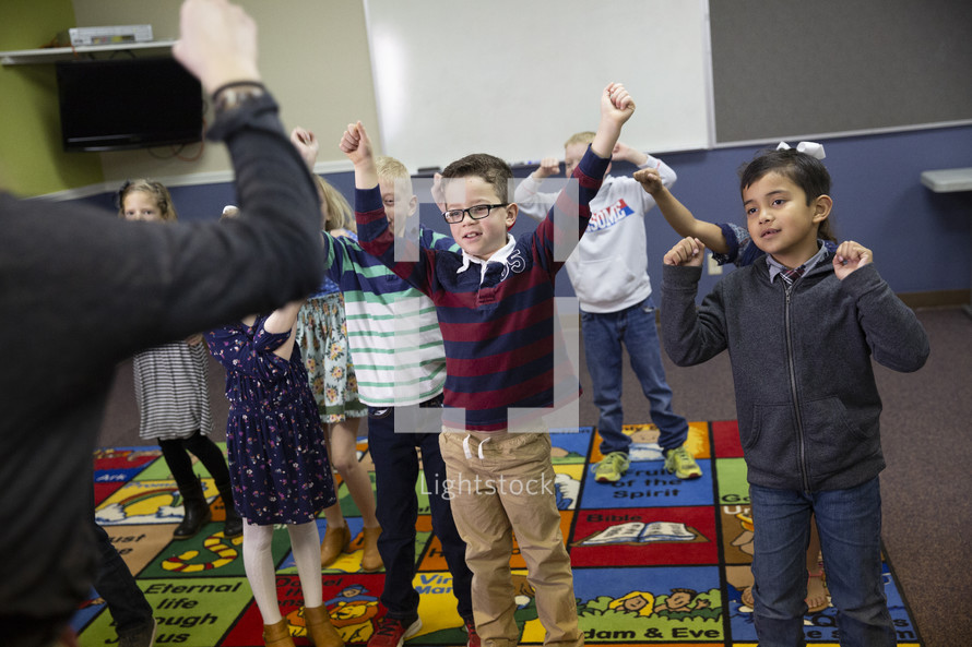 dancing children during children's church 