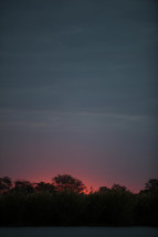 A pink sunset in Malawi, Africa. 