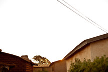 Roof tops and power lines in Malawi, Africa.