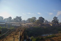 A walking bridge in Malawi, Africa. 
