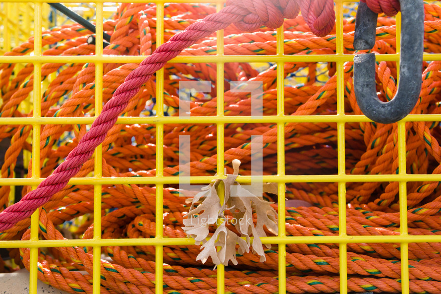 rope and cage, fishing gear