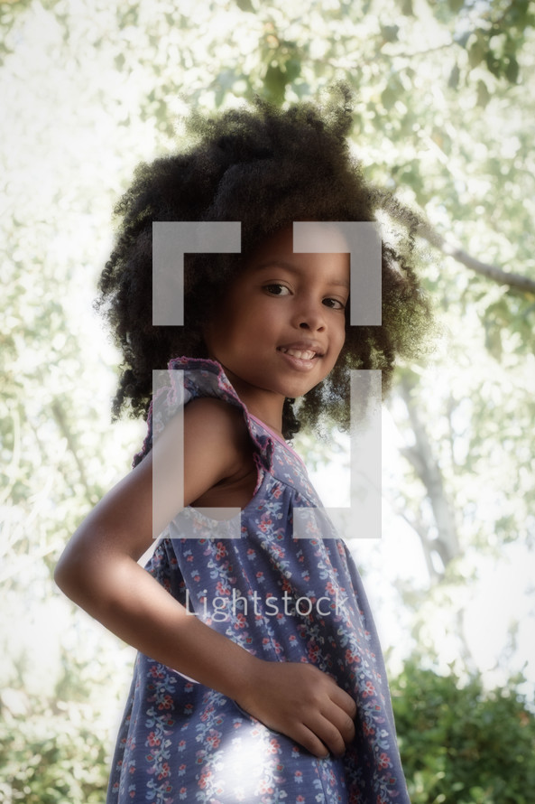 Portrait of a young African American girl child 