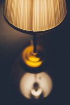 glow from a table lamp 