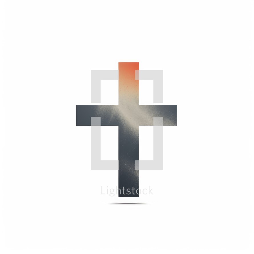 Cross icon isolated on white background. Christian symbol. Vector illustration.