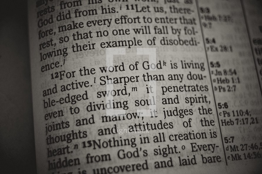 word of God is living and active - Bible verse