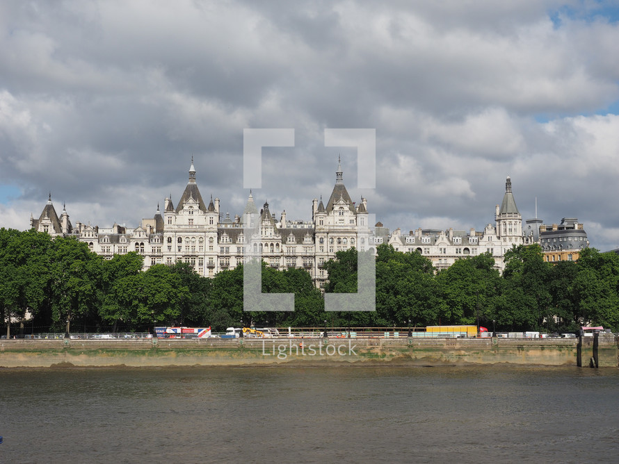 LONDON, UK - CIRCA JUNE 2017: Panoramic view of River Thames