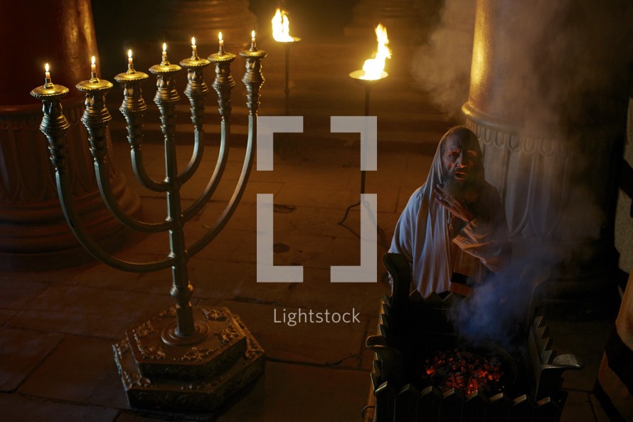 Zechariah at the altar of Incense