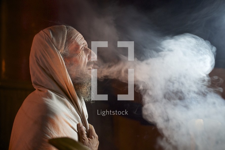 Zechariah at the altar of Incense